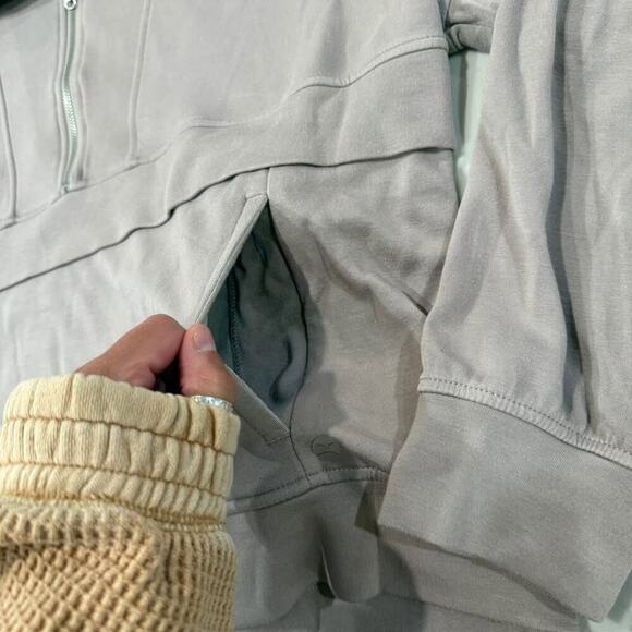 Danskin Scuba Half Zip Athletic Pullover Sweater Women's Medium Taupe Athleisure - Picture 3 of 6